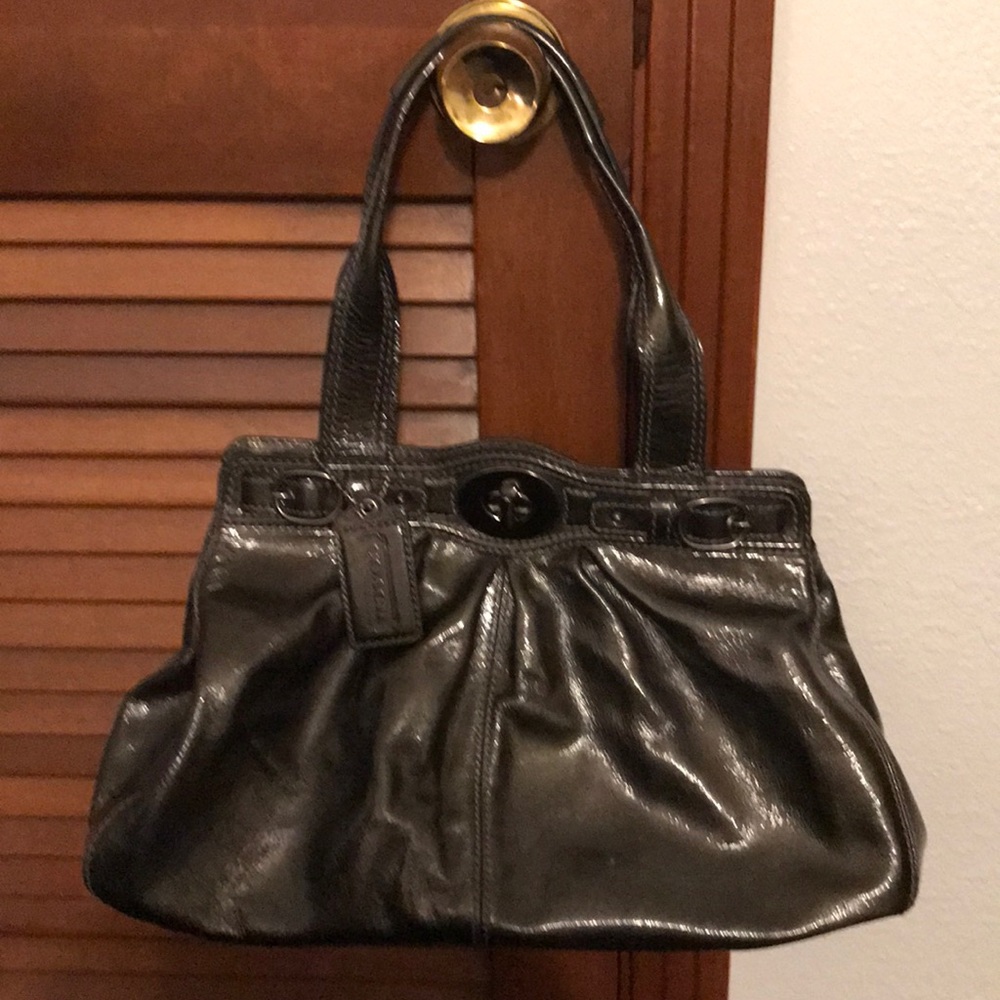 Metallic grey Coach handbag